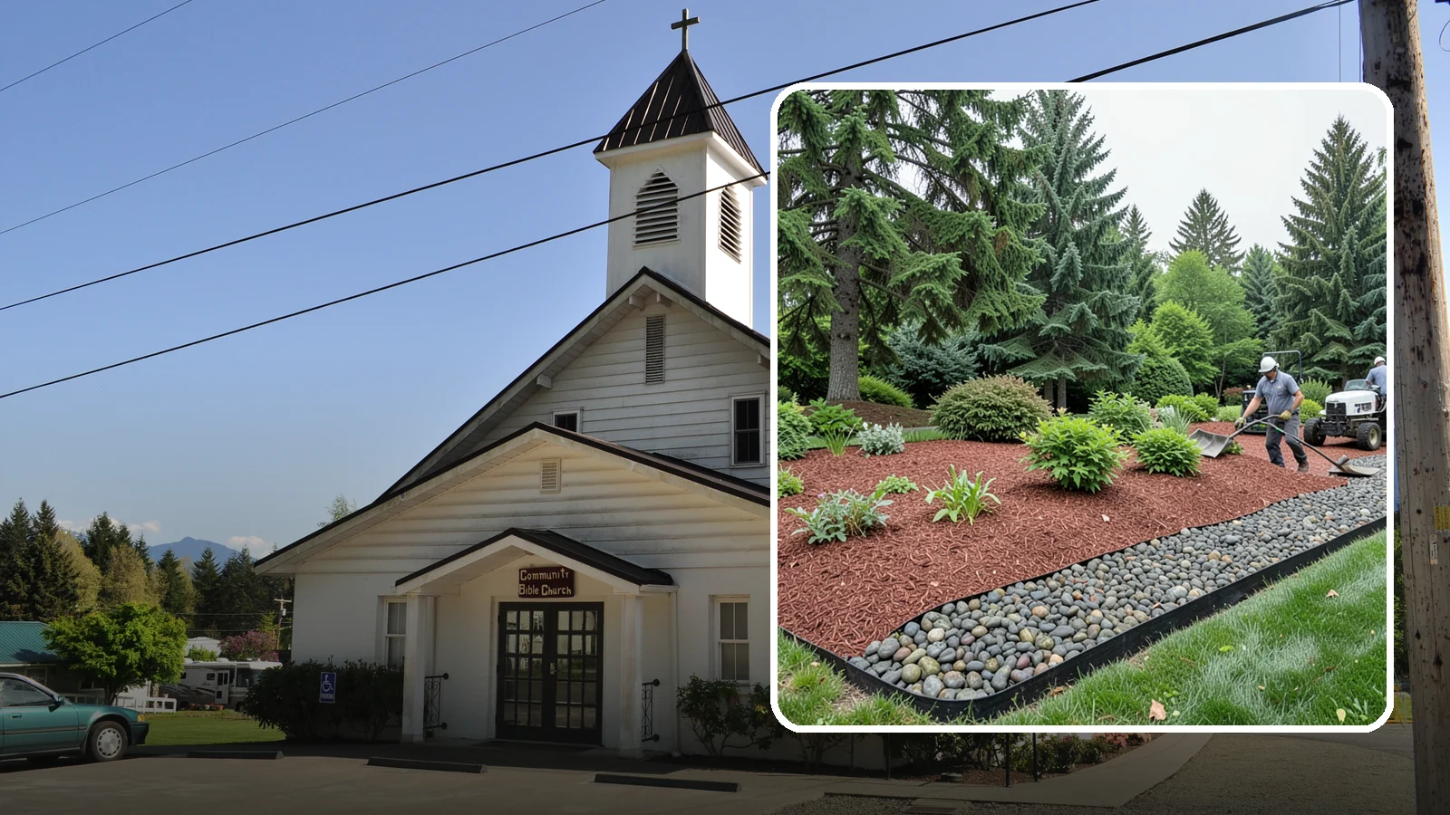 Cedar Mulch Installation in Concrete, Skagit County, WA - We install aromatic Western red cedar mulch that resists decay and keeps Puget Sound beds tidy through the wet season.