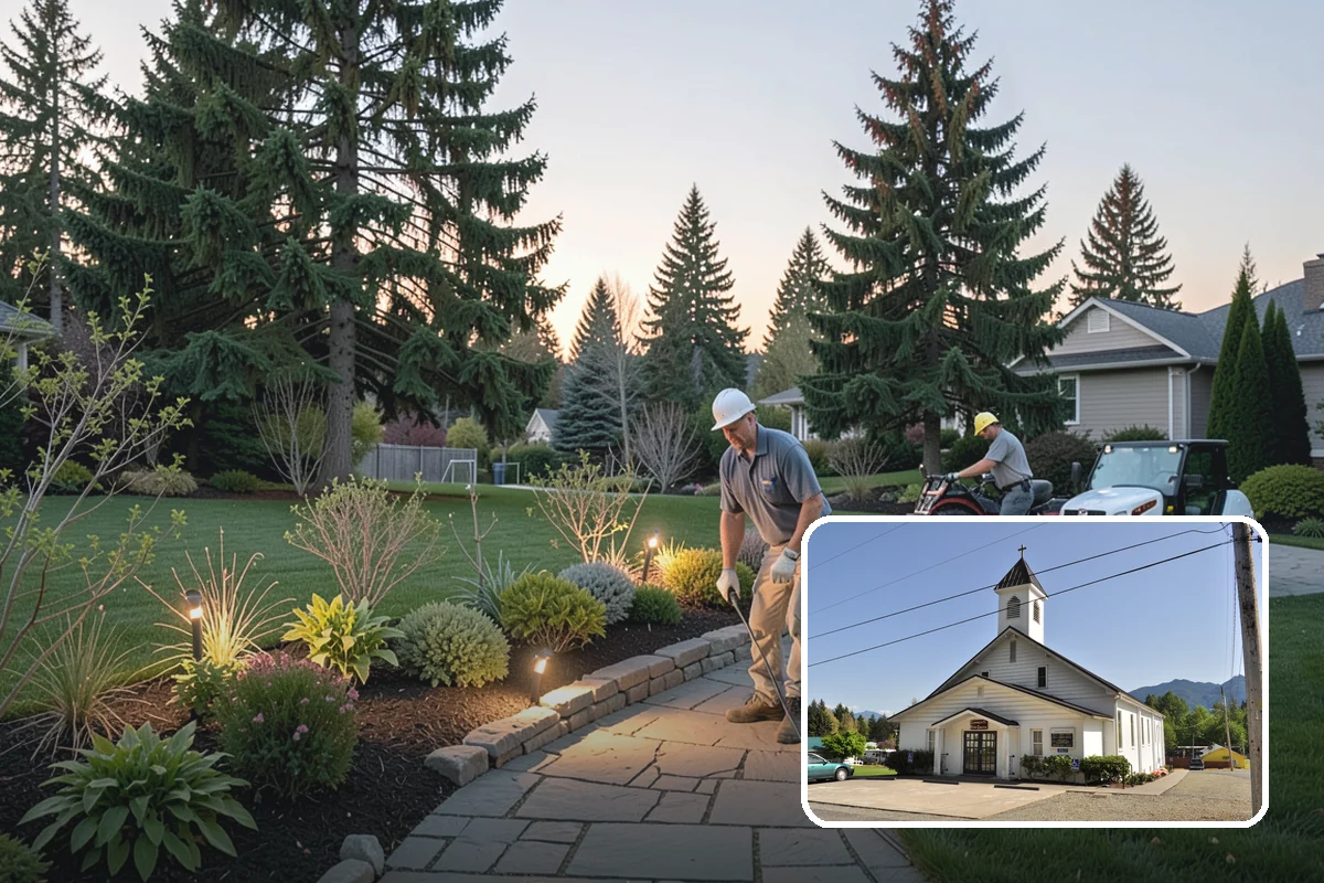 Cedar Mulch Installation in Concrete, Skagit County, WA - Long-lasting resistance to rot in wet PNW conditions