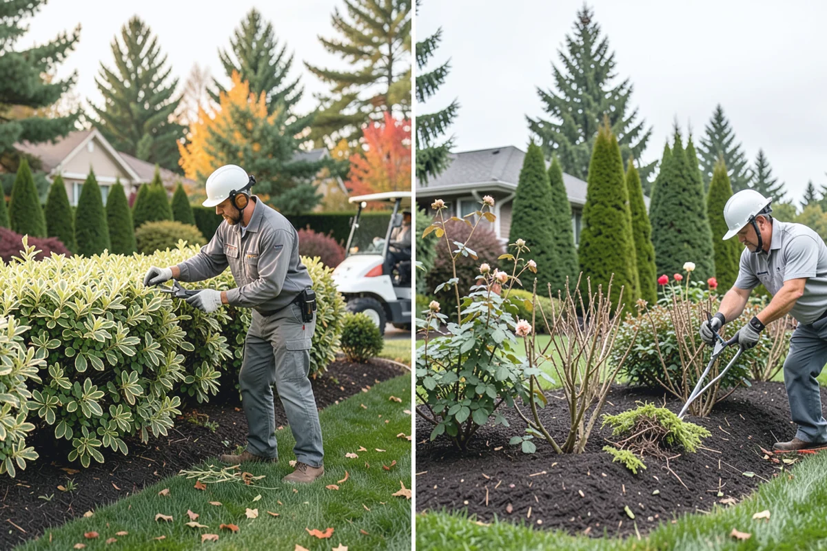 Cedar Mulch Installation in Darrington, Snohomish County, WA - Walk the property to measure bed square footage and note drainage and slope