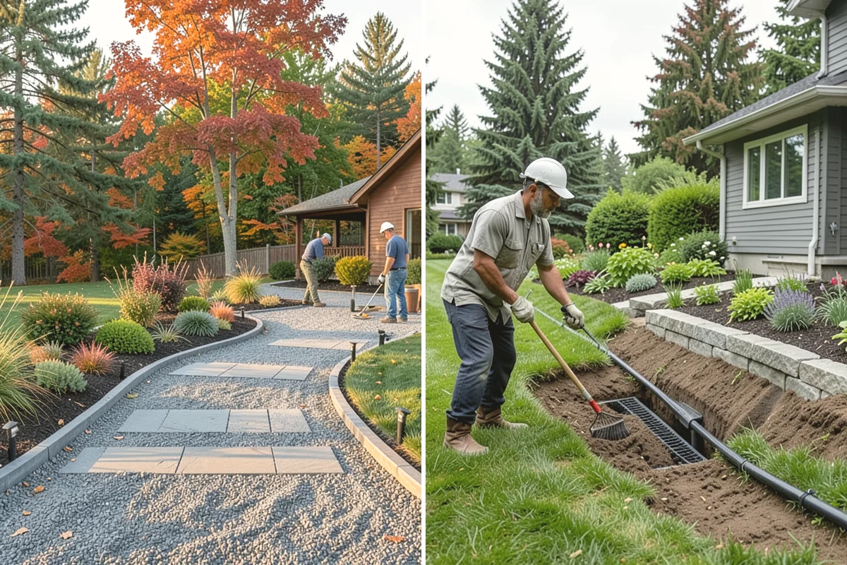 Cedar Mulch Installation in Duvall, King County, WA - Walk the property to measure bed square footage and note drainage and slope