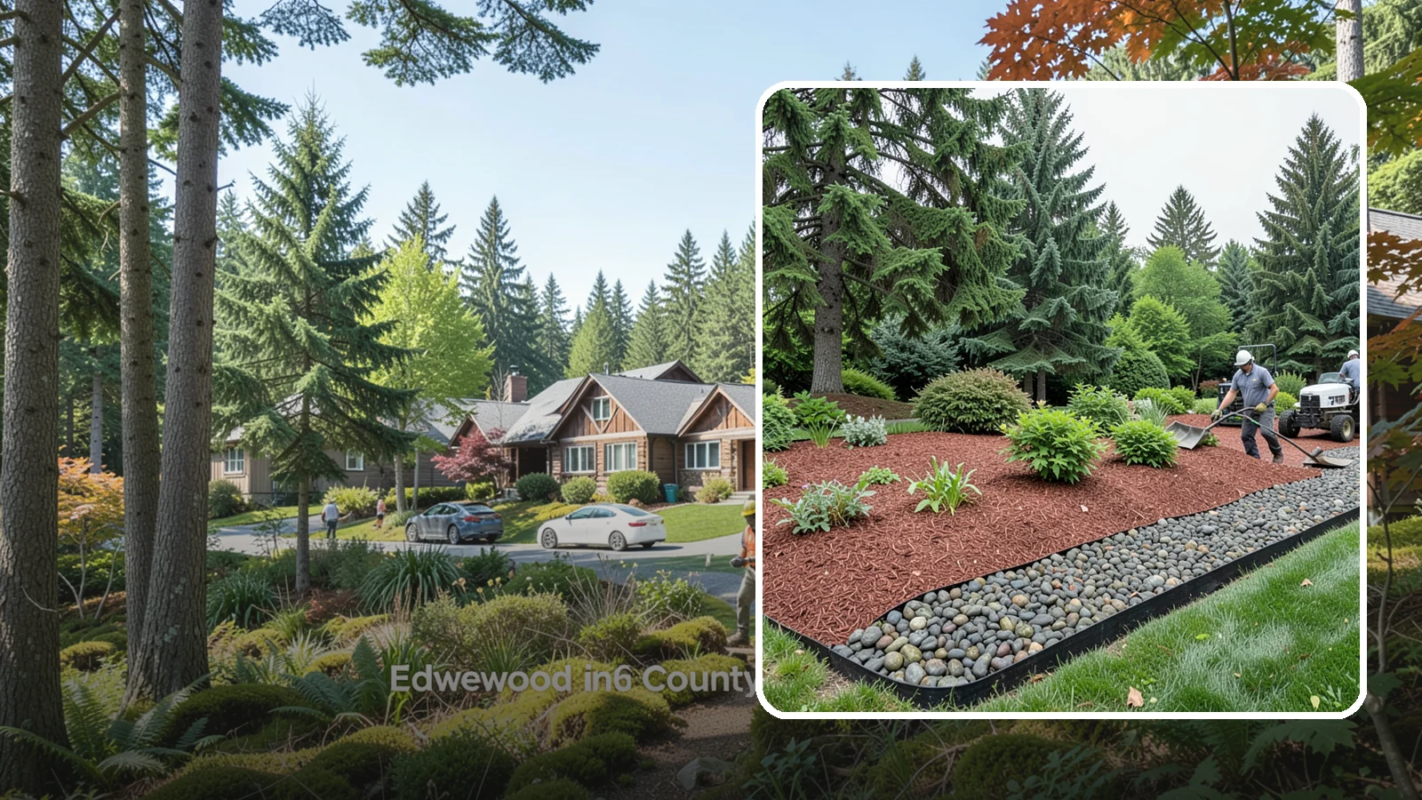 Cedar Mulch Installation in Edgewood, Pierce County, WA - We install aromatic Western red cedar mulch that resists decay and keeps Puget Sound beds tidy through the wet season.