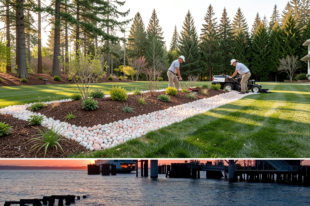 Cedar Mulch Installation in Edmonds, Snohomish County, WA - Cedar is best refreshed in early spring before growth flushes or in fall to armor beds against winter rains, both ideal in our...