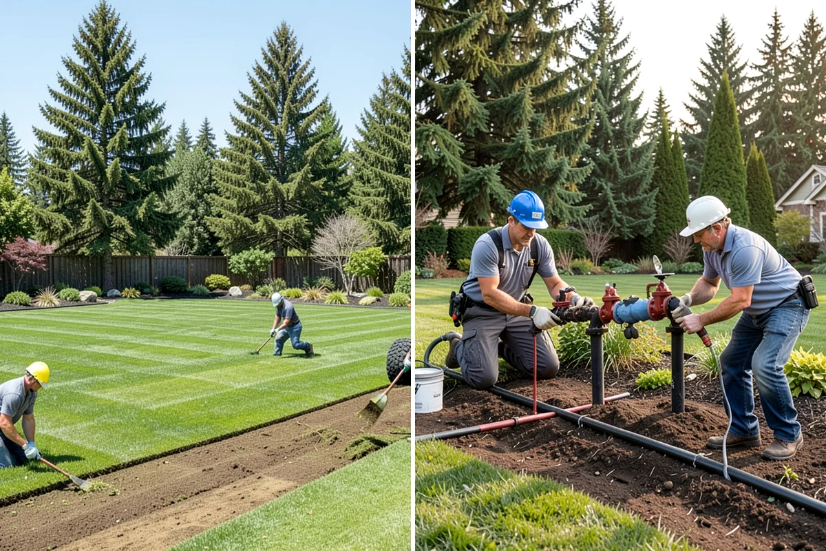 Cedar Mulch Installation in Fircrest, Pierce County, WA - Walk the property to measure bed square footage and note drainage and slope