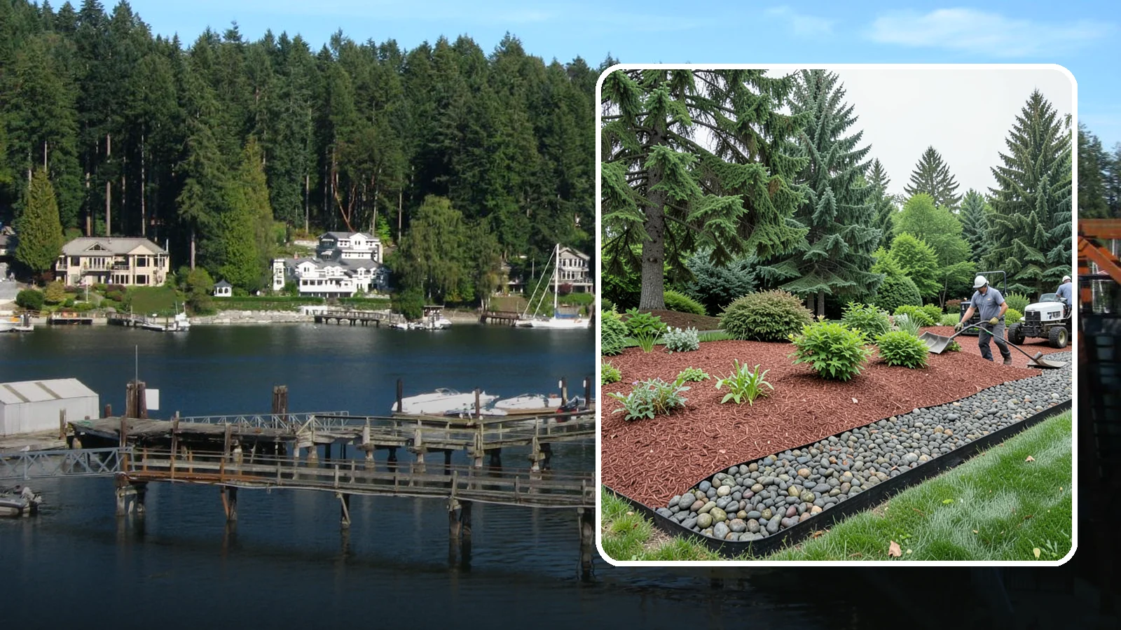 Cedar Mulch Installation in Gig Harbor, Pierce County, WA - We install aromatic Western red cedar mulch that resists decay and keeps Puget Sound beds tidy through the wet season.