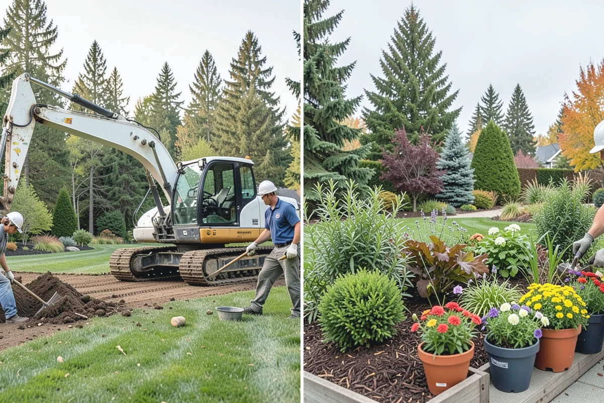 Cedar Mulch Installation in Hamilton, Skagit County, WA - Walk the property to measure bed square footage and note drainage and slope