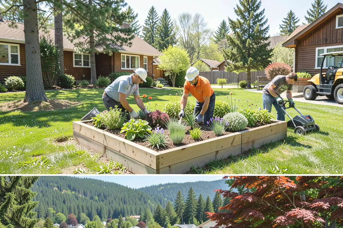 Cedar Mulch Installation in Index, Snohomish County, WA - Cedar is best refreshed in early spring before growth flushes or in fall to armor beds against winter rains, both ideal in our...