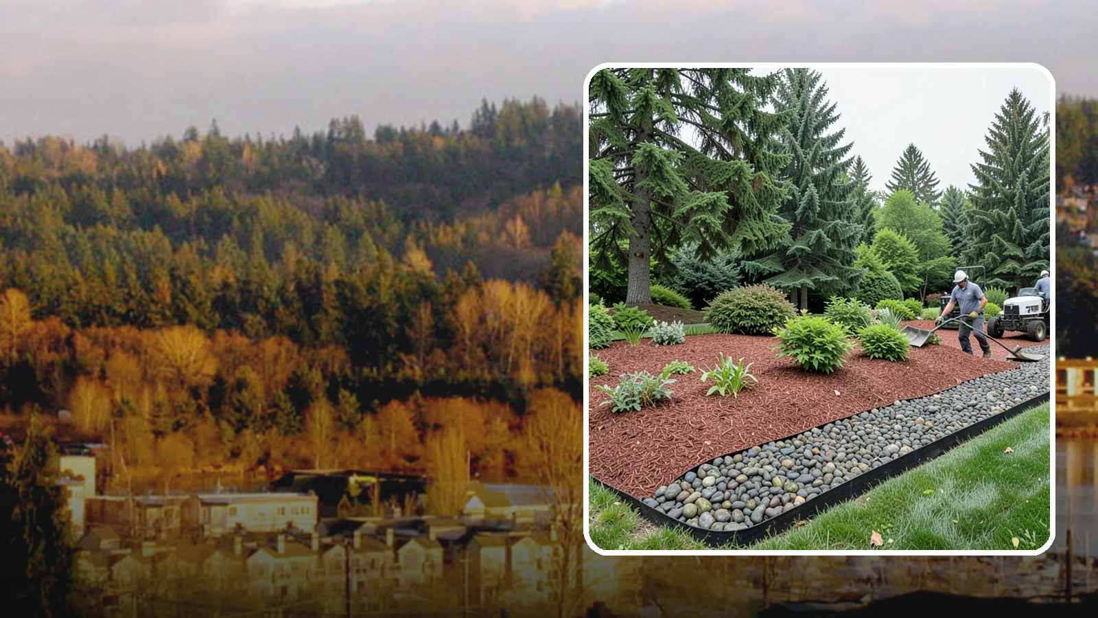Cedar Mulch Installation in Kenmore, King County, WA - We install aromatic Western red cedar mulch that resists decay and keeps Puget Sound beds tidy through the wet season.