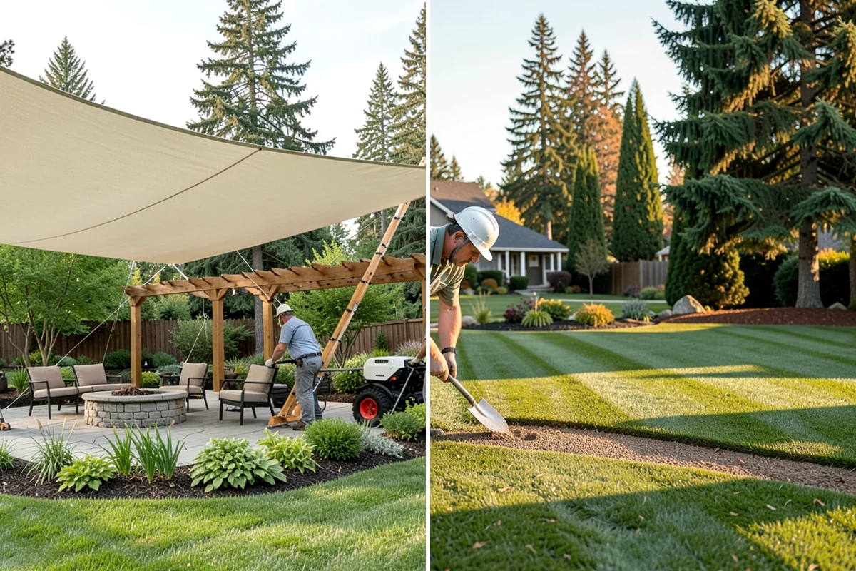 Cedar Mulch Installation in Lake Forest Park, King County, WA - Walk the property to measure bed square footage and note drainage and slope
