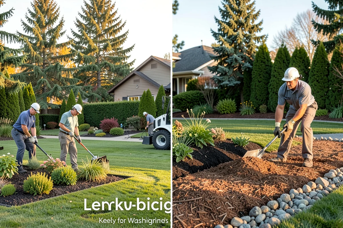 Cedar Mulch Installation in Maple Valley, King County, WA - Walk the property to measure bed square footage and note drainage and slope