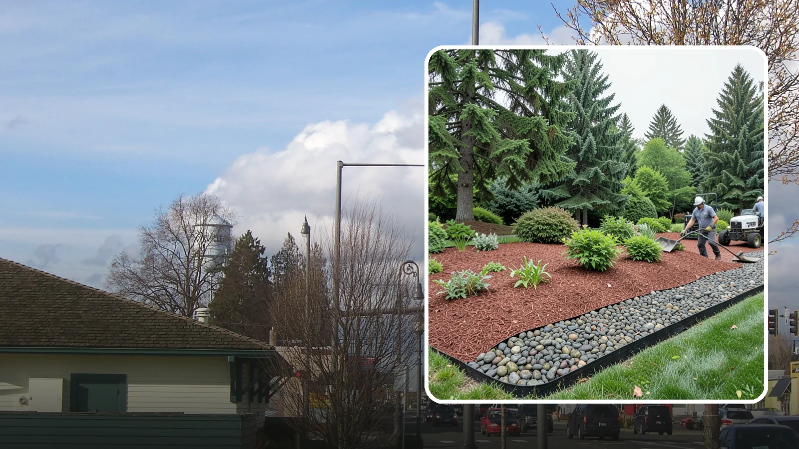 Cedar Mulch Installation in Marysville, Snohomish County, WA - We install aromatic Western red cedar mulch that resists decay and keeps Puget Sound beds tidy through the wet season.