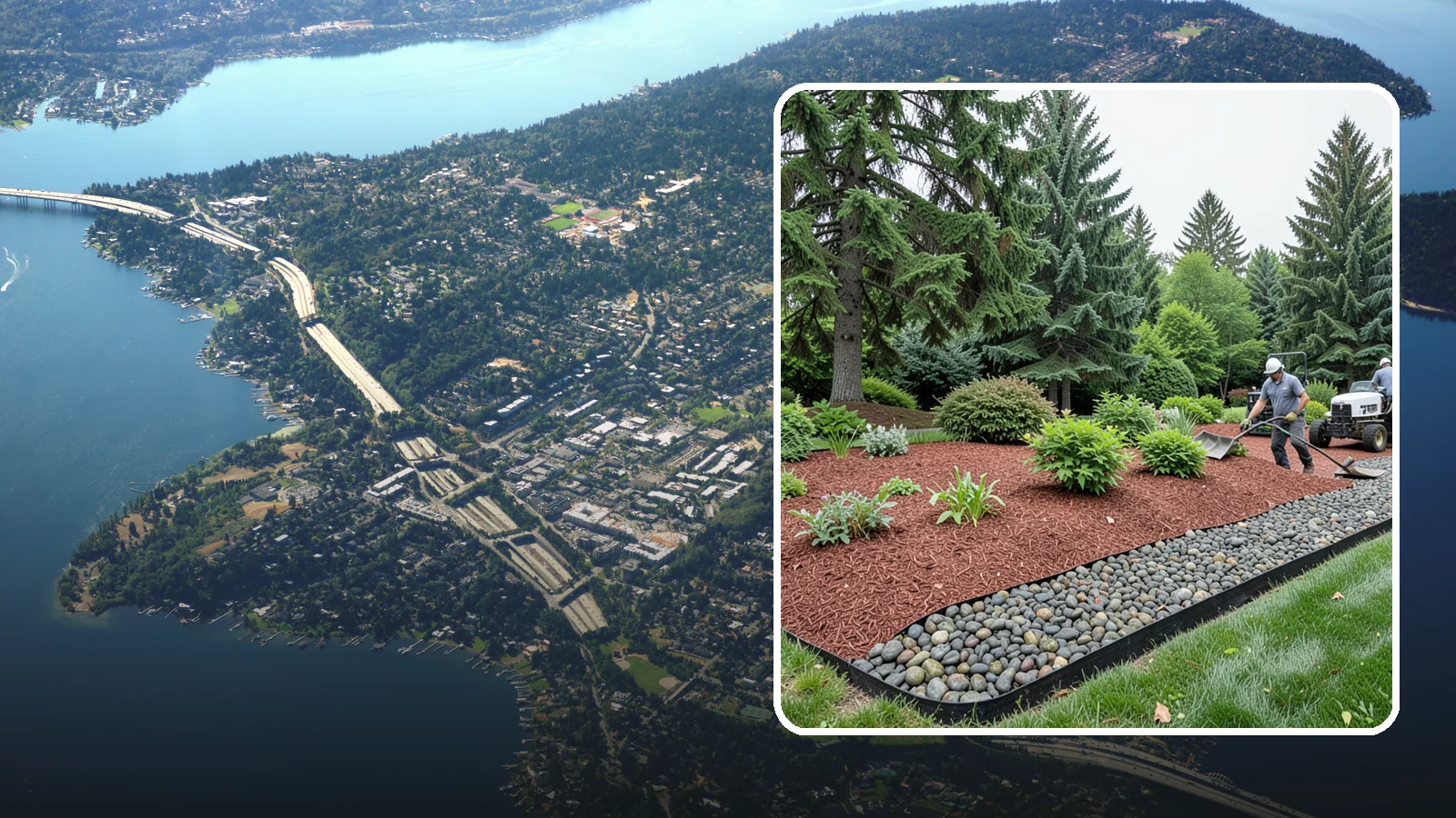 Cedar Mulch Installation in Mercer Island, King County, WA - We install aromatic Western red cedar mulch that resists decay and keeps Puget Sound beds tidy through the wet season.