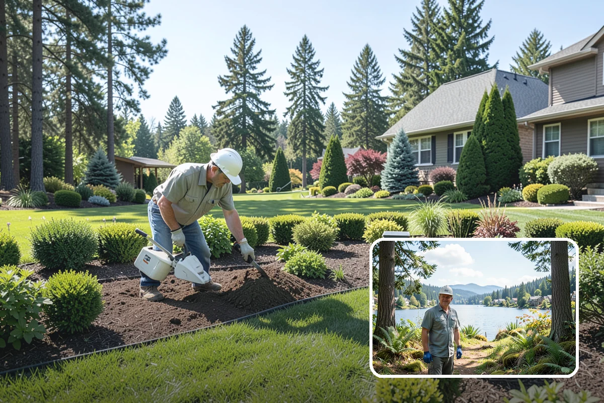Cedar Mulch Installation in Milton, King County, WA - Long-lasting resistance to rot in wet PNW conditions