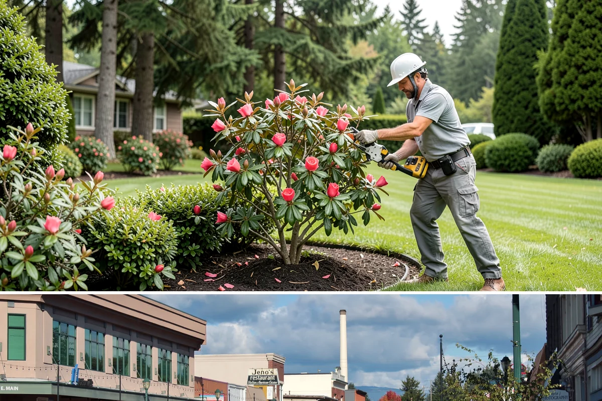 Cedar Mulch Installation in Monroe, Snohomish County, WA - Cedar is best refreshed in early spring before growth flushes or in fall to armor beds against winter rains, both ideal in our...