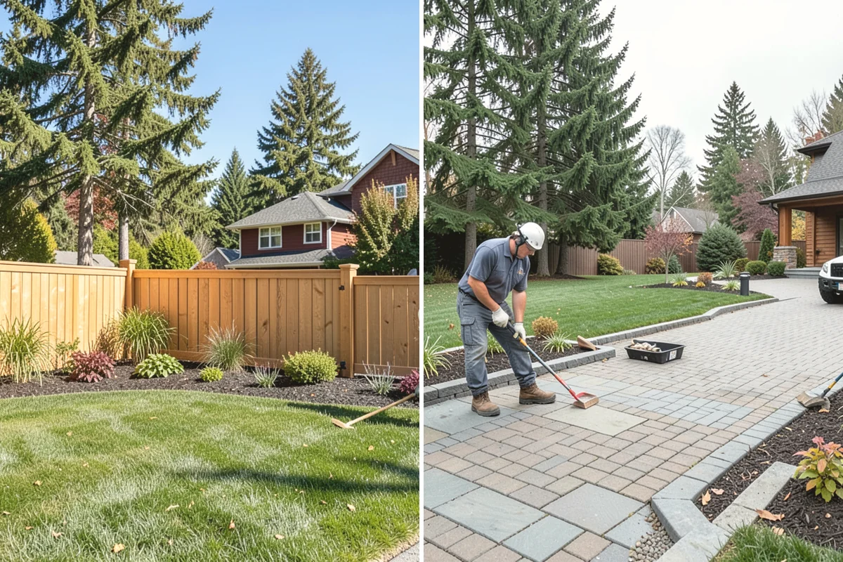 Cedar Mulch Installation in Mukilteo, Snohomish County, WA - Walk the property to measure bed square footage and note drainage and slope