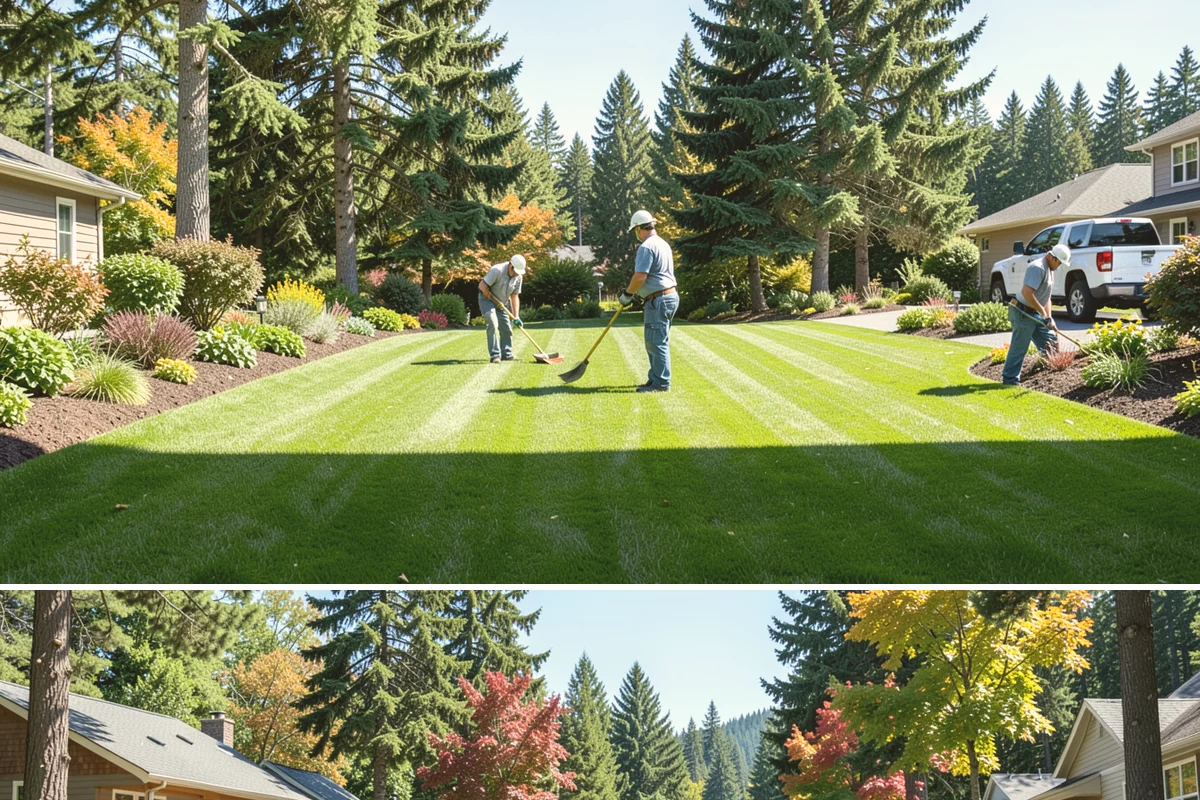 Cedar Mulch Installation in Orting, Pierce County, WA - Cedar is best refreshed in early spring before growth flushes or in fall to armor beds against winter rains, both ideal in our...