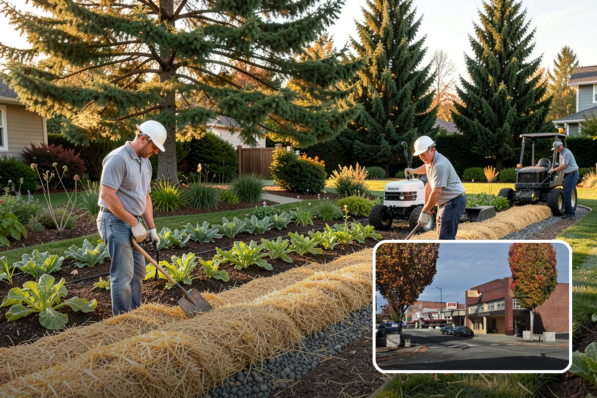 Cedar Mulch Installation in Puyallup, Pierce County, WA - Long-lasting resistance to rot in wet PNW conditions