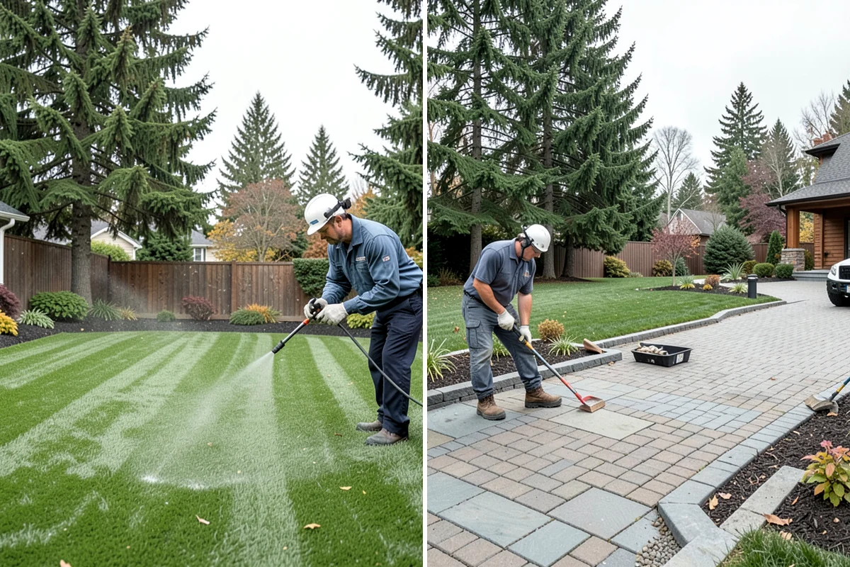 Cedar Mulch Installation in Puyallup, Pierce County, WA - Walk the property to measure bed square footage and note drainage and slope