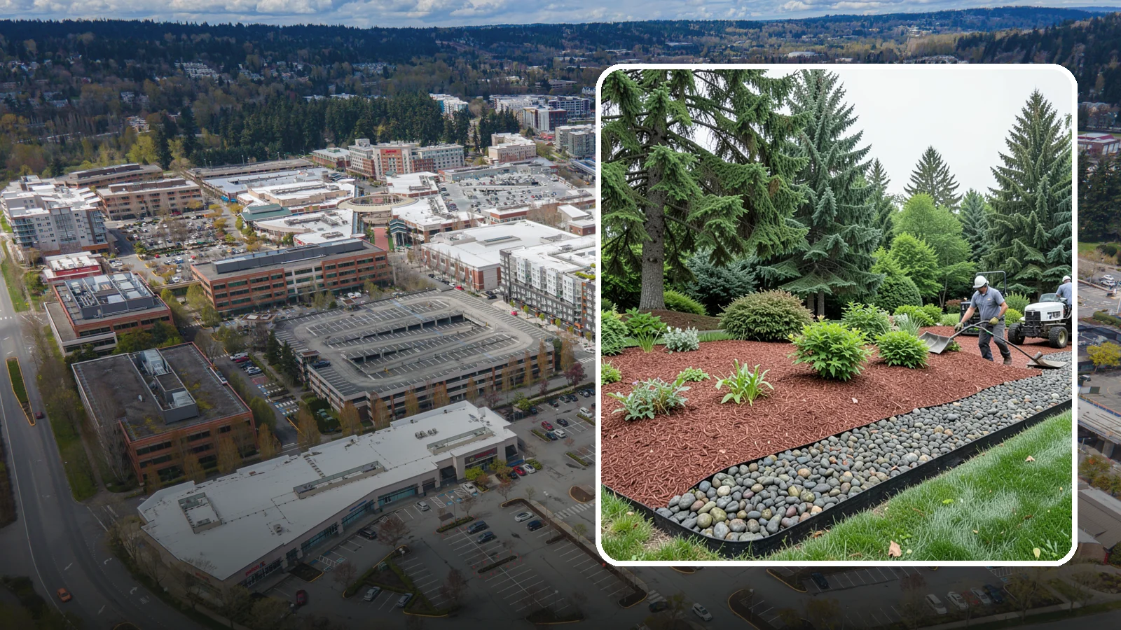 Cedar Mulch Installation in Redmond, King County, WA - We install aromatic Western red cedar mulch that resists decay and keeps Puget Sound beds tidy through the wet season.