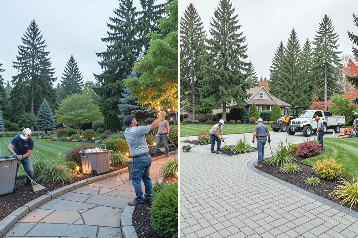 Cedar Mulch Installation in Redmond, King County, WA - Walk the property to measure bed square footage and note drainage and slope