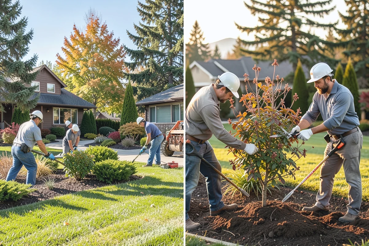 Cedar Mulch Installation in Renton, King County, WA - Walk the property to measure bed square footage and note drainage and slope