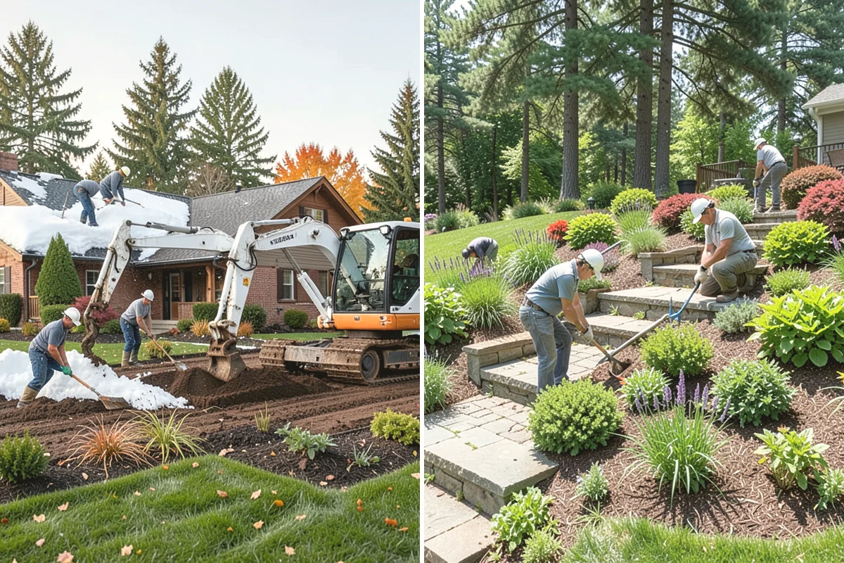 Cedar Mulch Installation in Ruston, Pierce County, WA - Walk the property to measure bed square footage and note drainage and slope