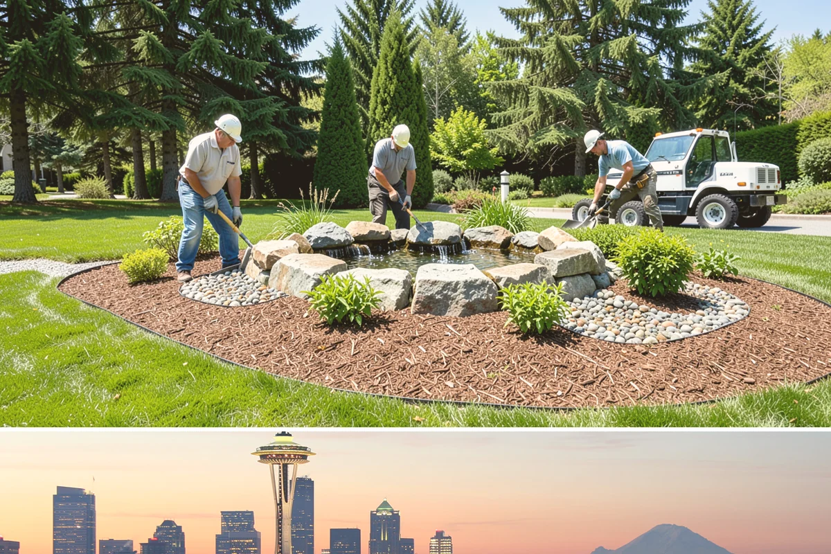Cedar Mulch Installation in Seattle, King County, WA - Cedar is best refreshed in early spring before growth flushes or in fall to armor beds against winter rains, both ideal in our...