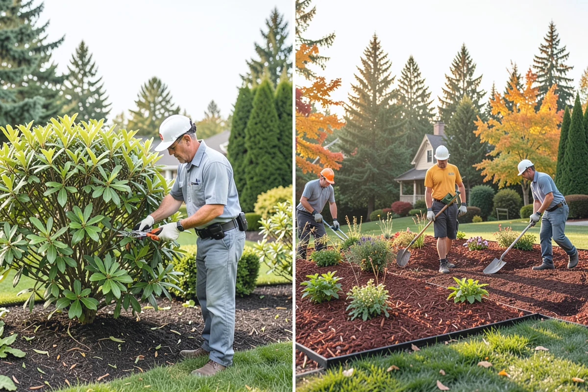 Cedar Mulch Installation in South Prairie, Pierce County, WA - Walk the property to measure bed square footage and note drainage and slope