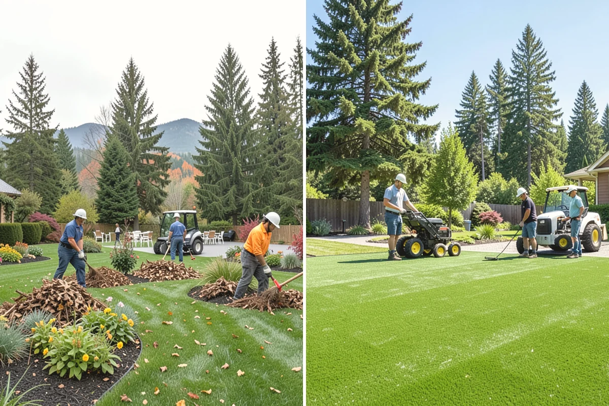 Cedar Mulch Installation in Steilacoom, Pierce County, WA - Walk the property to measure bed square footage and note drainage and slope