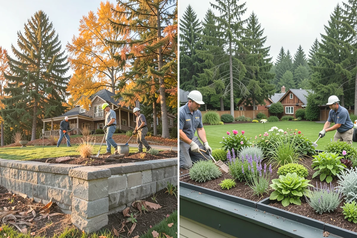 Cedar Mulch Installation in Tacoma, Pierce County, WA - Walk the property to measure bed square footage and note drainage and slope
