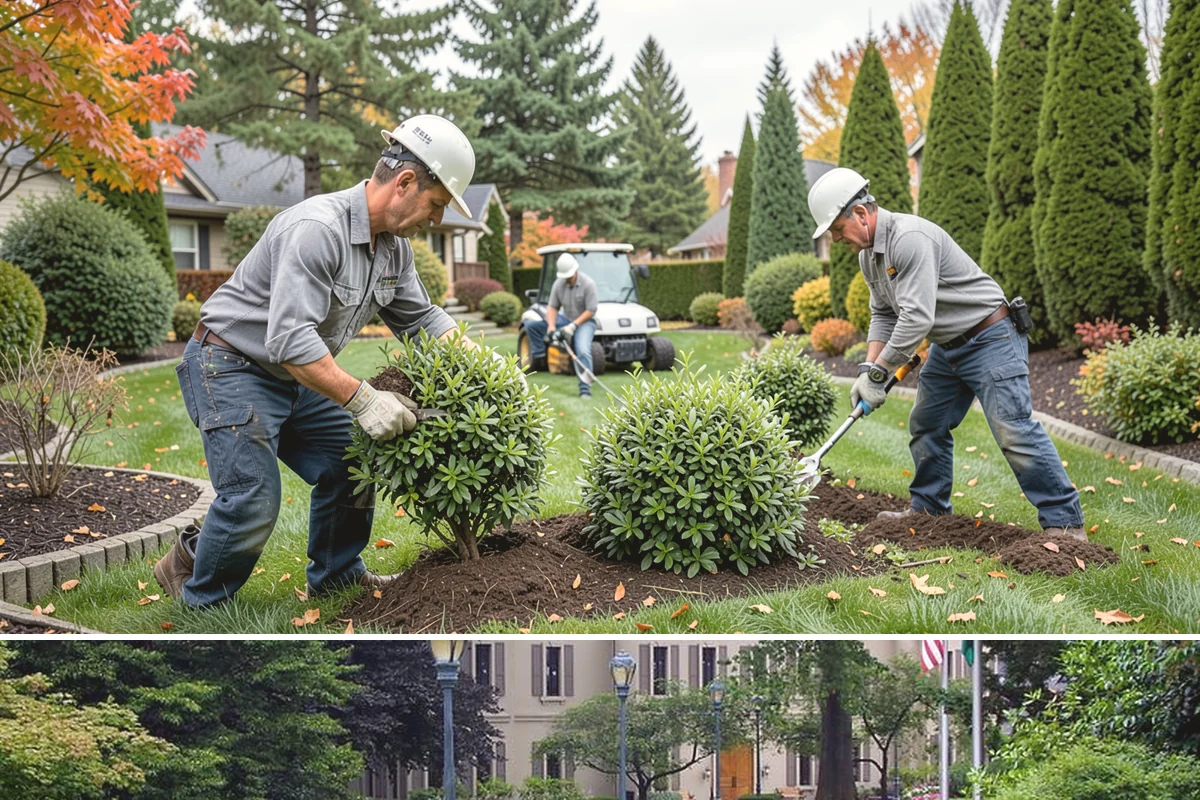 Cedar Mulch Installation in Woodinville, King County, WA - Cedar is best refreshed in early spring before growth flushes or in fall to armor beds against winter rains, both ideal in our...