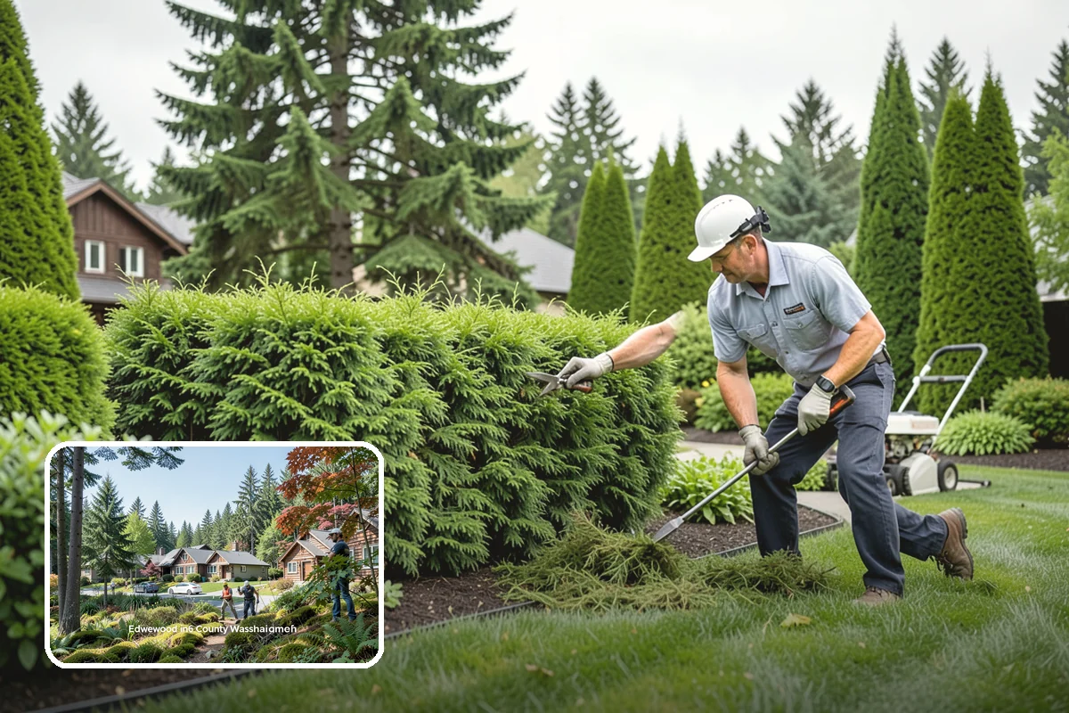 Cedar Tree Pruning in Edgewood, Pierce County, WA - Maintains screening density and form