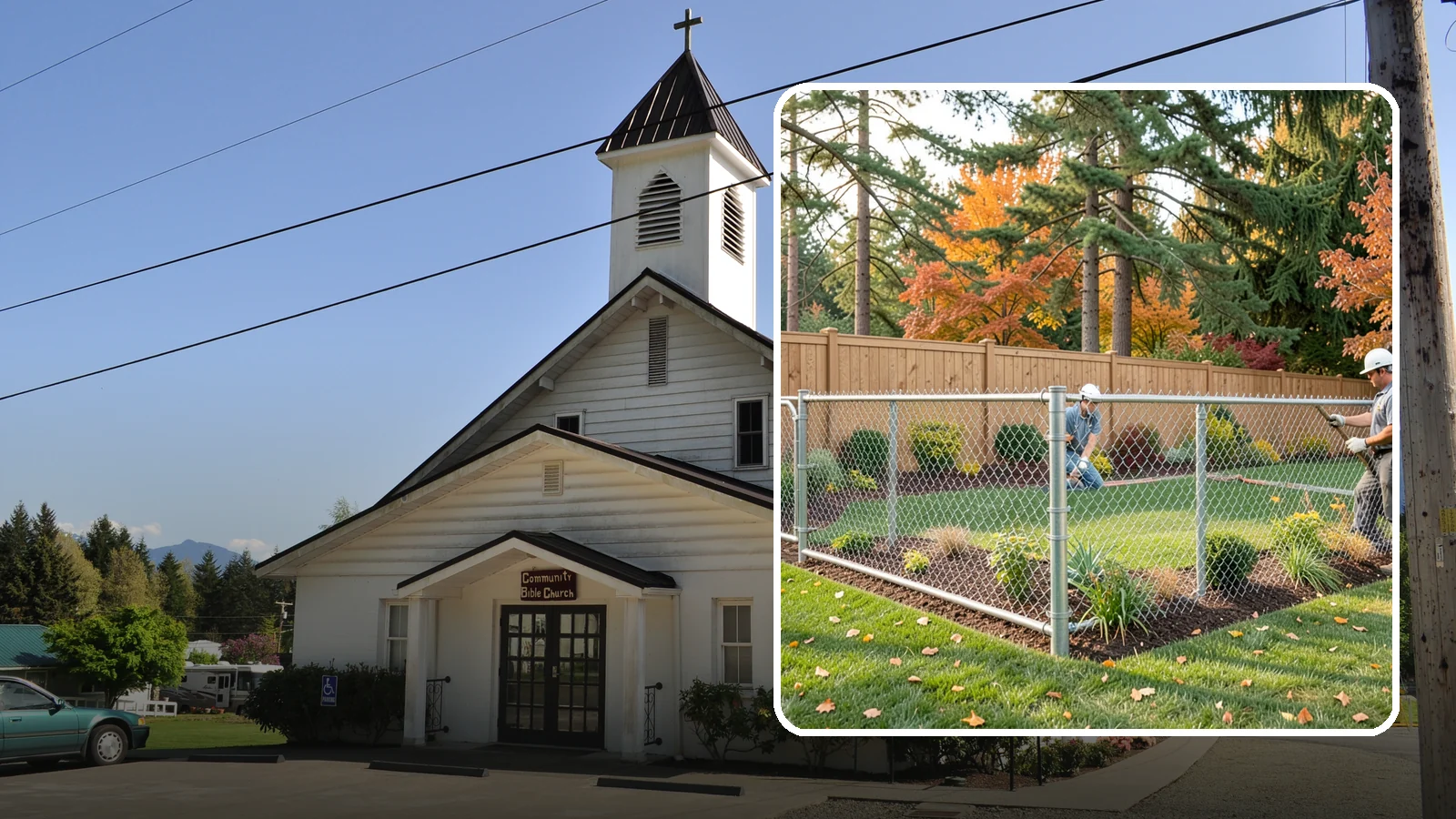 Chain Link Fence Installation in Concrete, Skagit County, WA - We install durable galvanized and vinyl-coated chain link fencing for secure, budget-friendly enclosures around Puget Sound...