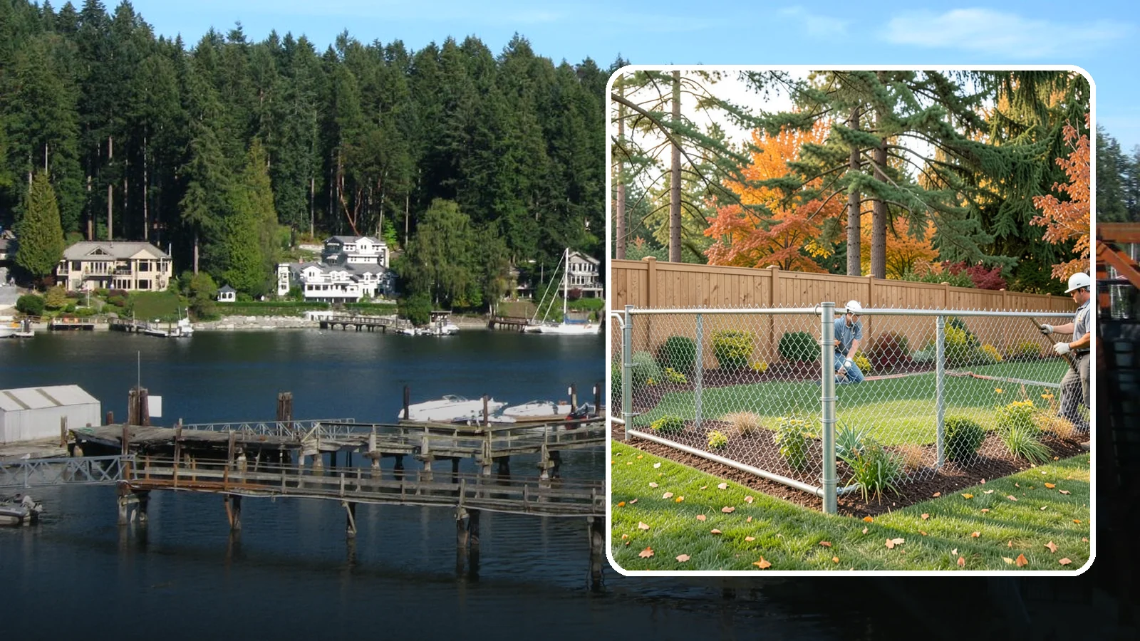 Chain Link Fence Installation in Gig Harbor, Pierce County, WA - We install durable galvanized and vinyl-coated chain link fencing for secure, budget-friendly enclosures around Puget Sound...