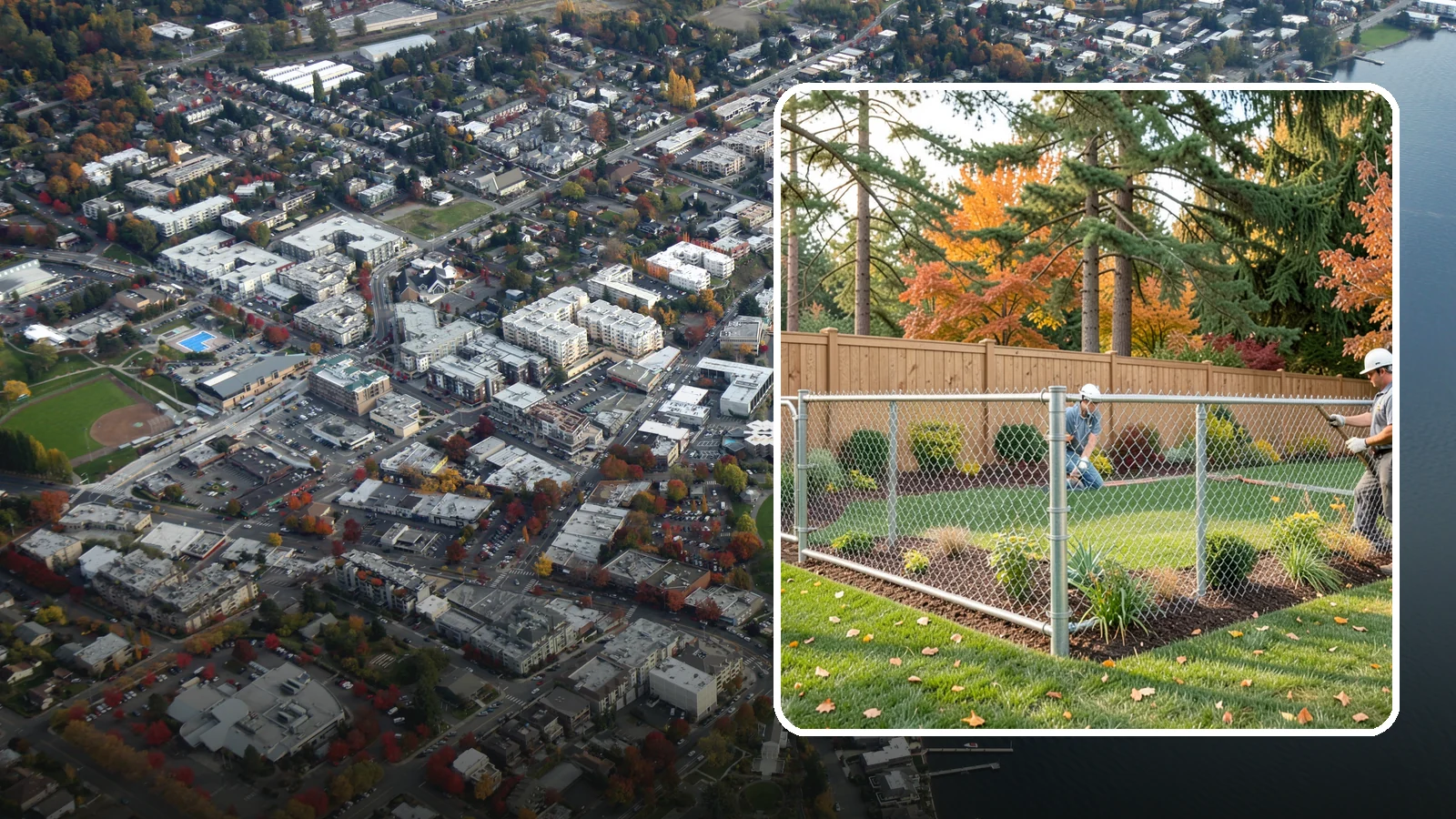 Chain Link Fence Installation in Kirkland, King County, WA - We install durable galvanized and vinyl-coated chain link fencing for secure, budget-friendly enclosures around Puget Sound...