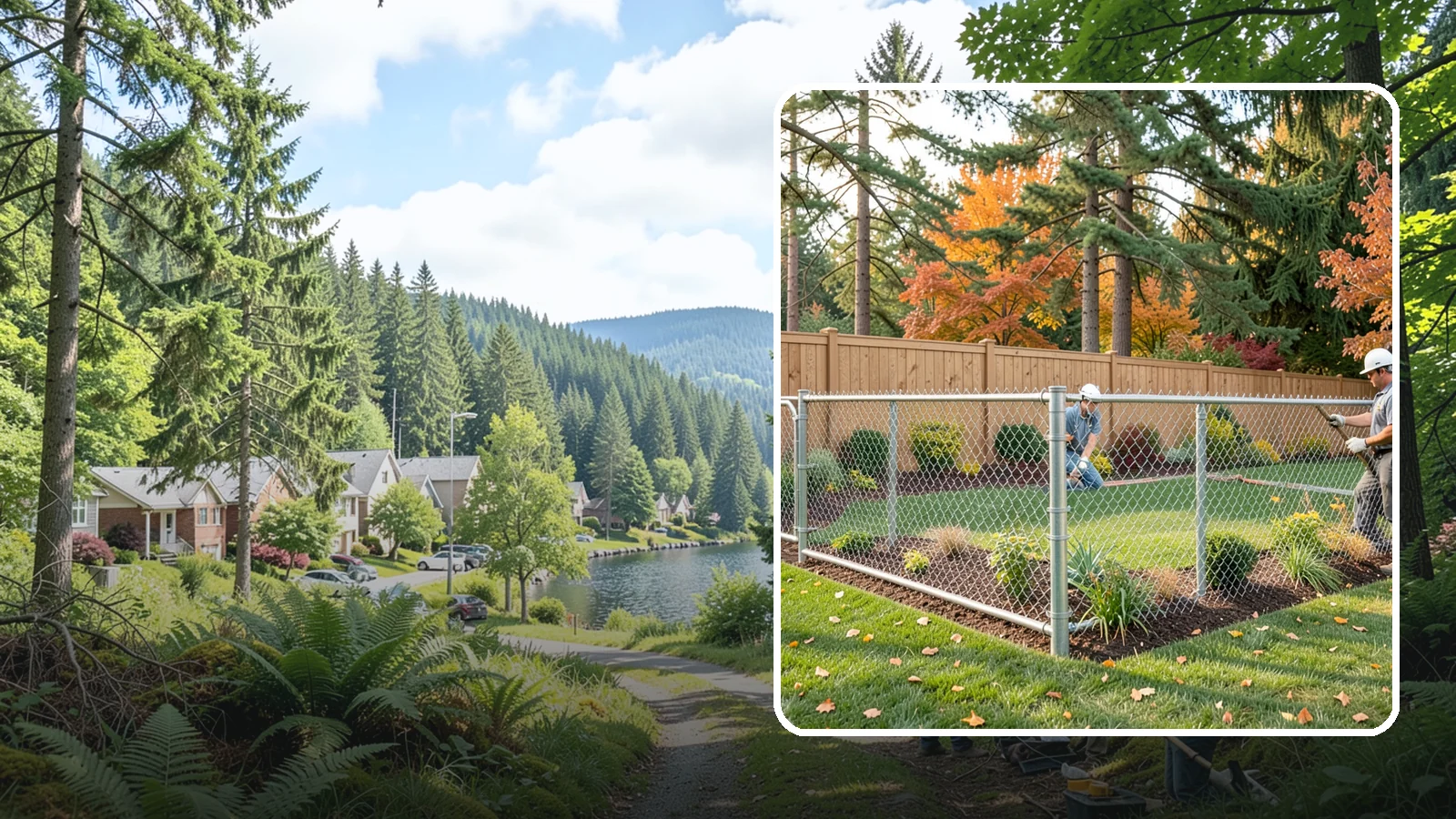 Chain Link Fence Installation in Lake Forest Park, King County, WA - We install durable galvanized and vinyl-coated chain link fencing for secure, budget-friendly enclosures around Puget Sound...