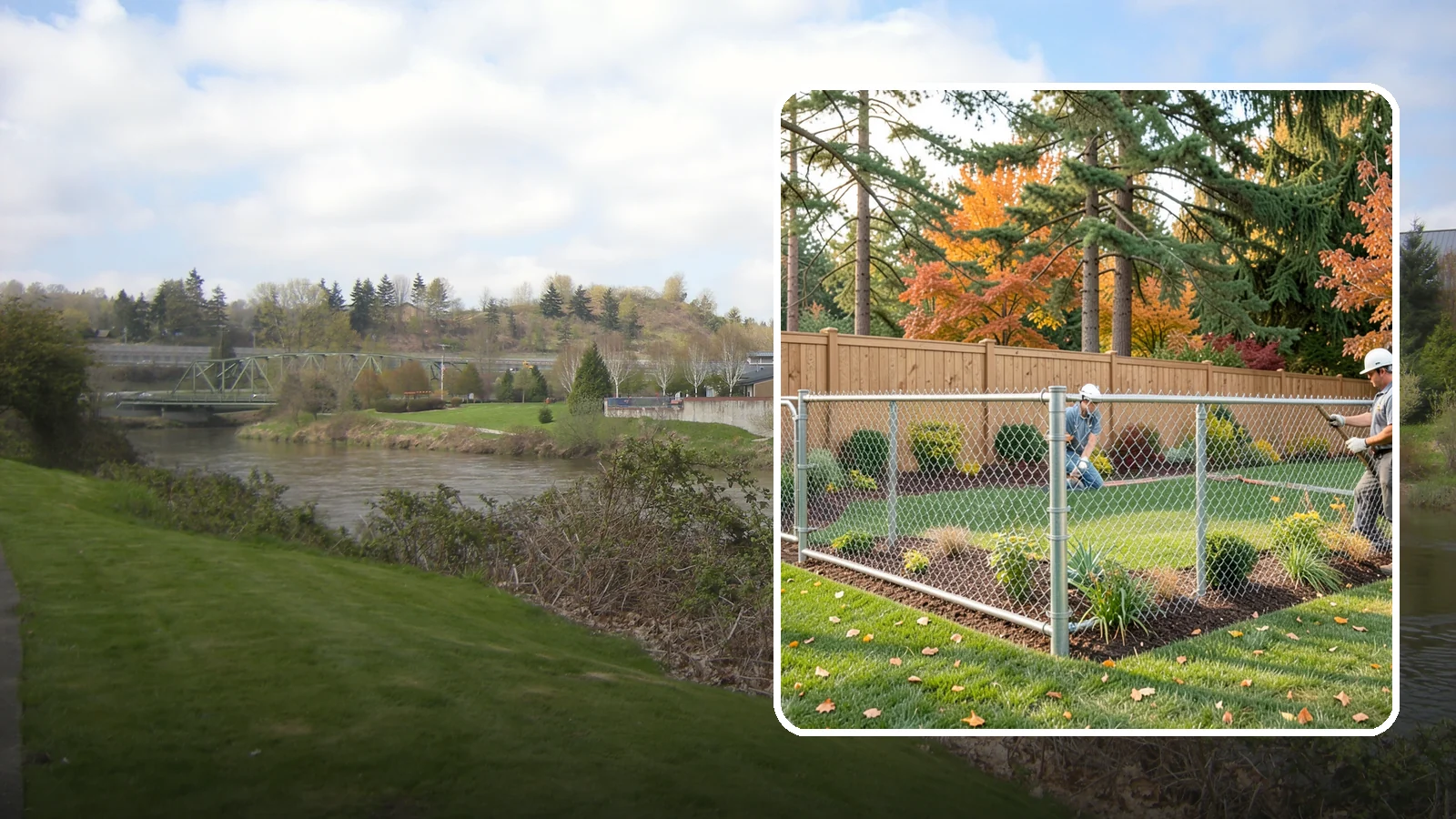 Chain Link Fence Installation in Tukwila, King County, WA - We install durable galvanized and vinyl-coated chain link fencing for secure, budget-friendly enclosures around Puget Sound...