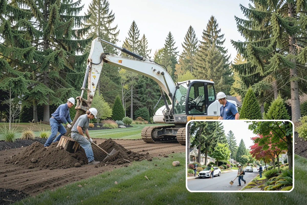 Channel Drain Installation in Beaux Arts Village, King County, WA - Intercepts sheet flow across wide paved surfaces