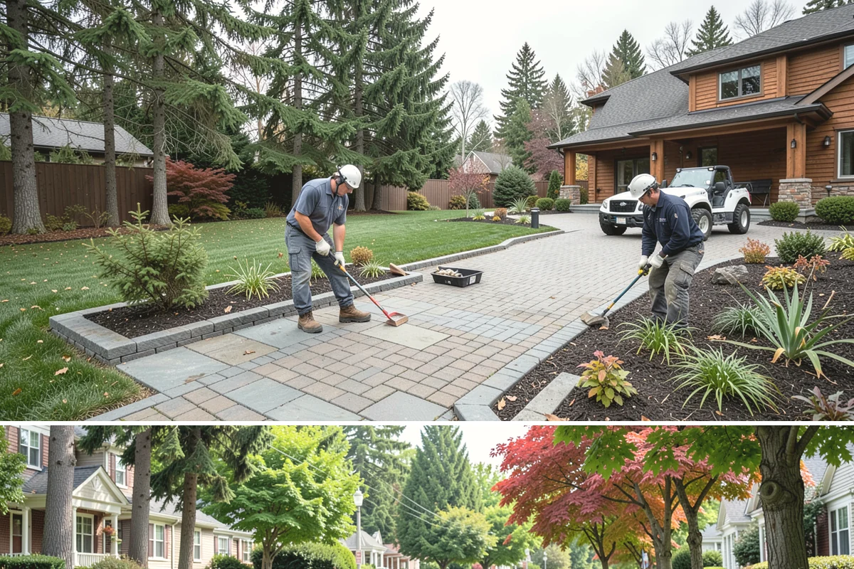 Channel Drain Installation in Beaux Arts Village, King County, WA - Best installed in the drier late spring through early fall window when concrete cutting and curing are easiest, though channel...