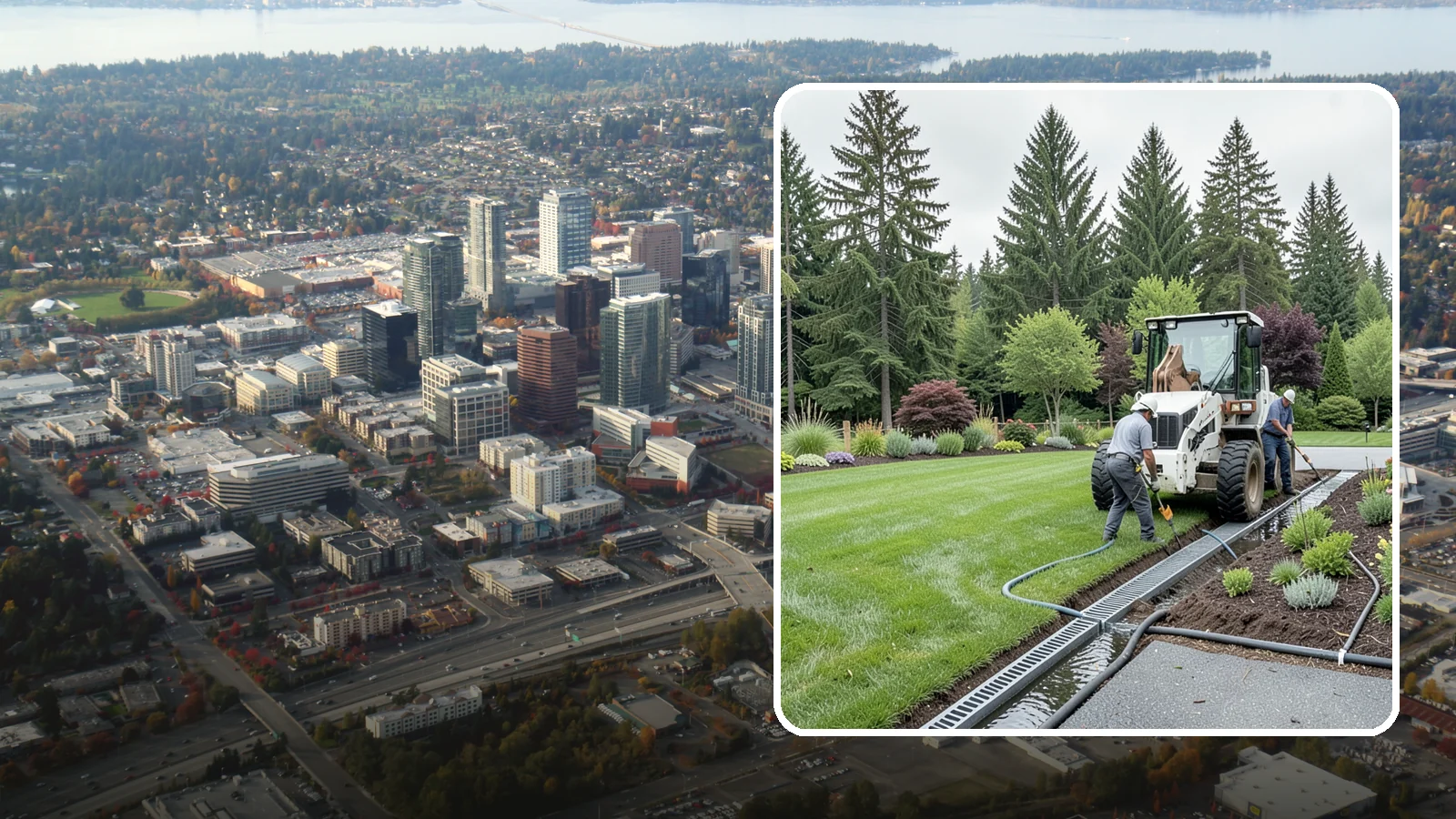 Channel Drain Installation in Bellevue, King County, WA - We install linear channel drains across driveways, patios, and hardscapes to capture surface sheet flow before it pools on paved...