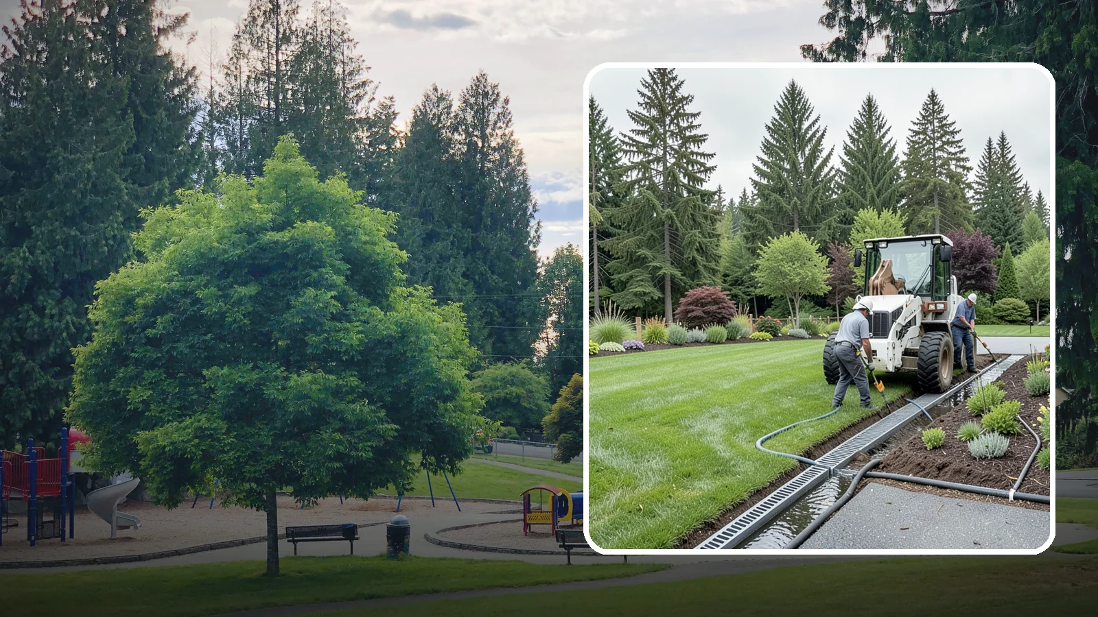 Channel Drain Installation in Bonney Lake, Pierce County, WA - We install linear channel drains across driveways, patios, and hardscapes to capture surface sheet flow before it pools on paved...