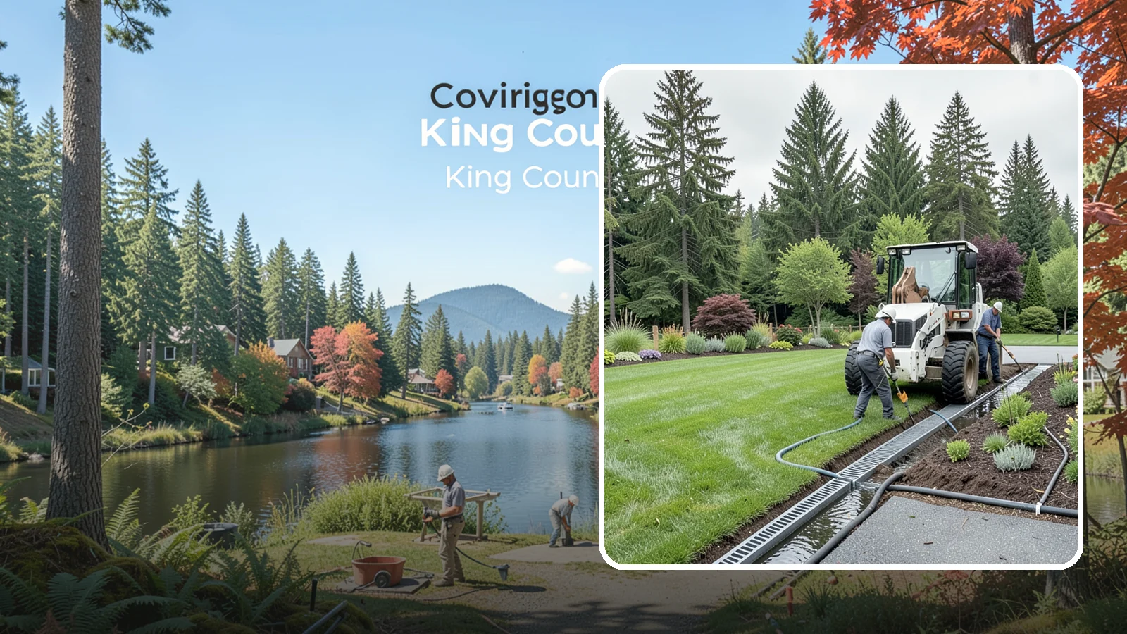 Channel Drain Installation in Covington, King County, WA - We install linear channel drains across driveways, patios, and hardscapes to capture surface sheet flow before it pools on paved...