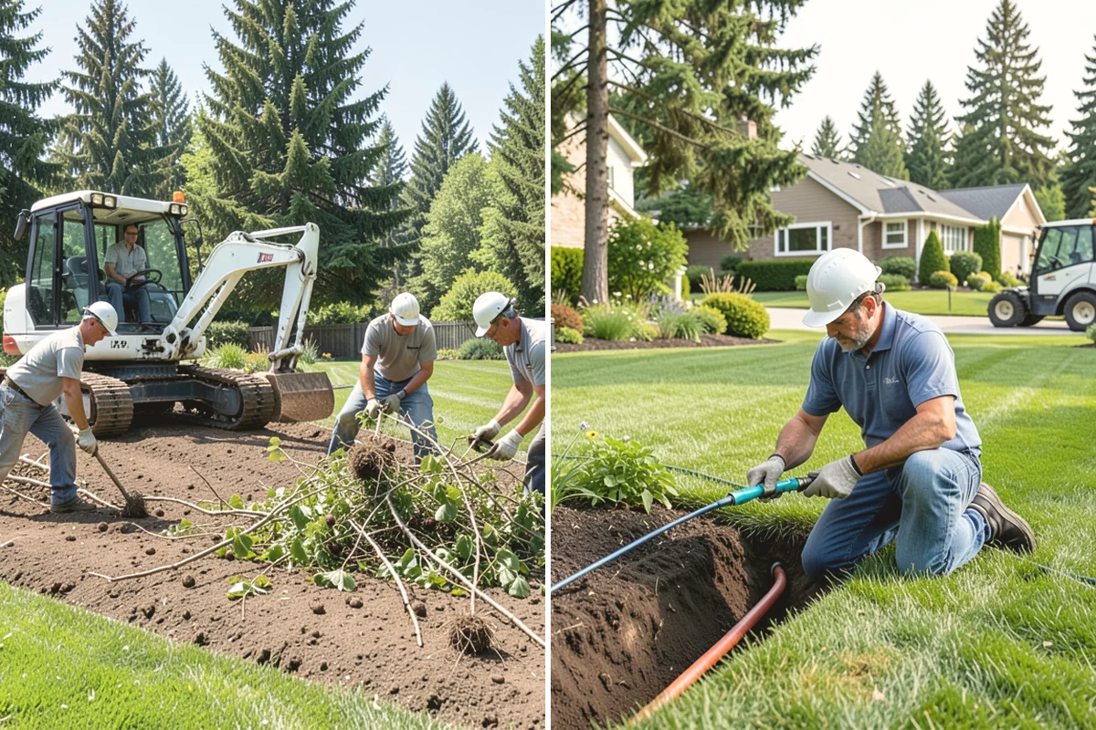 Channel Drain Installation in Covington, King County, WA - Assess surface grade and identify low points where water collects