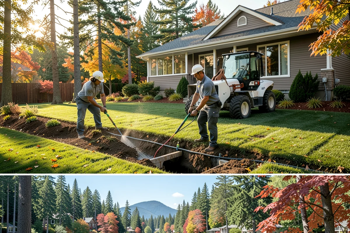 Channel Drain Installation in Covington, King County, WA - Best installed in the drier late spring through early fall window when concrete cutting and curing are easiest, though channel...