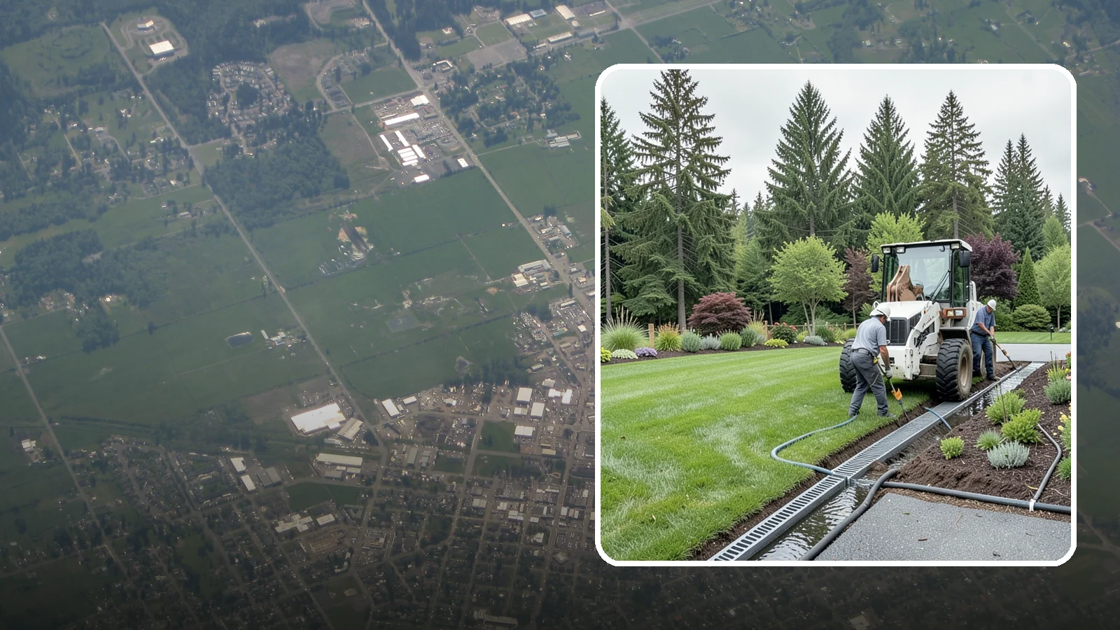 Channel Drain Installation in Enumclaw, King County, WA - We install linear channel drains across driveways, patios, and hardscapes to capture surface sheet flow before it pools on paved...