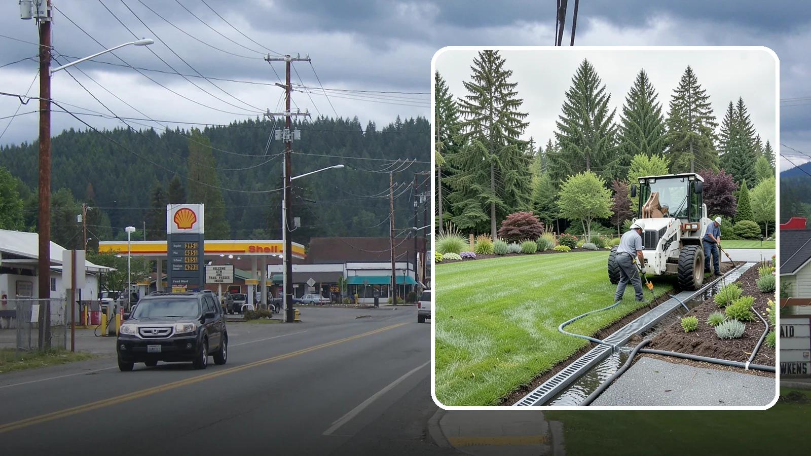 Channel Drain Installation in Granite Falls, Snohomish County, WA - We install linear channel drains across driveways, patios, and hardscapes to capture surface sheet flow before it pools on paved...