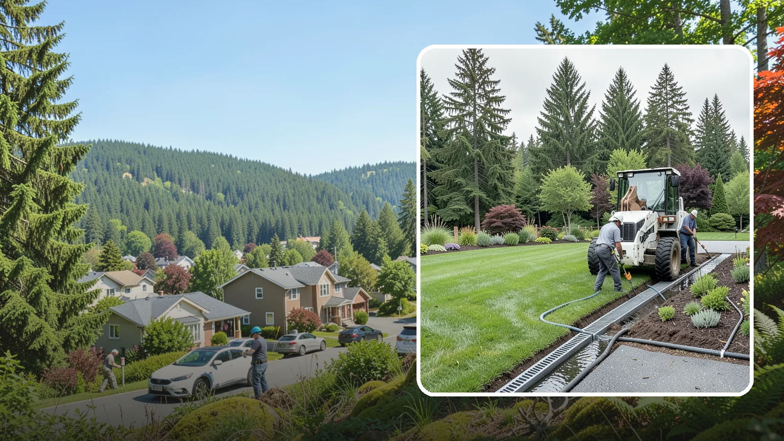 Channel Drain Installation in Index, Snohomish County, WA - We install linear channel drains across driveways, patios, and hardscapes to capture surface sheet flow before it pools on paved...