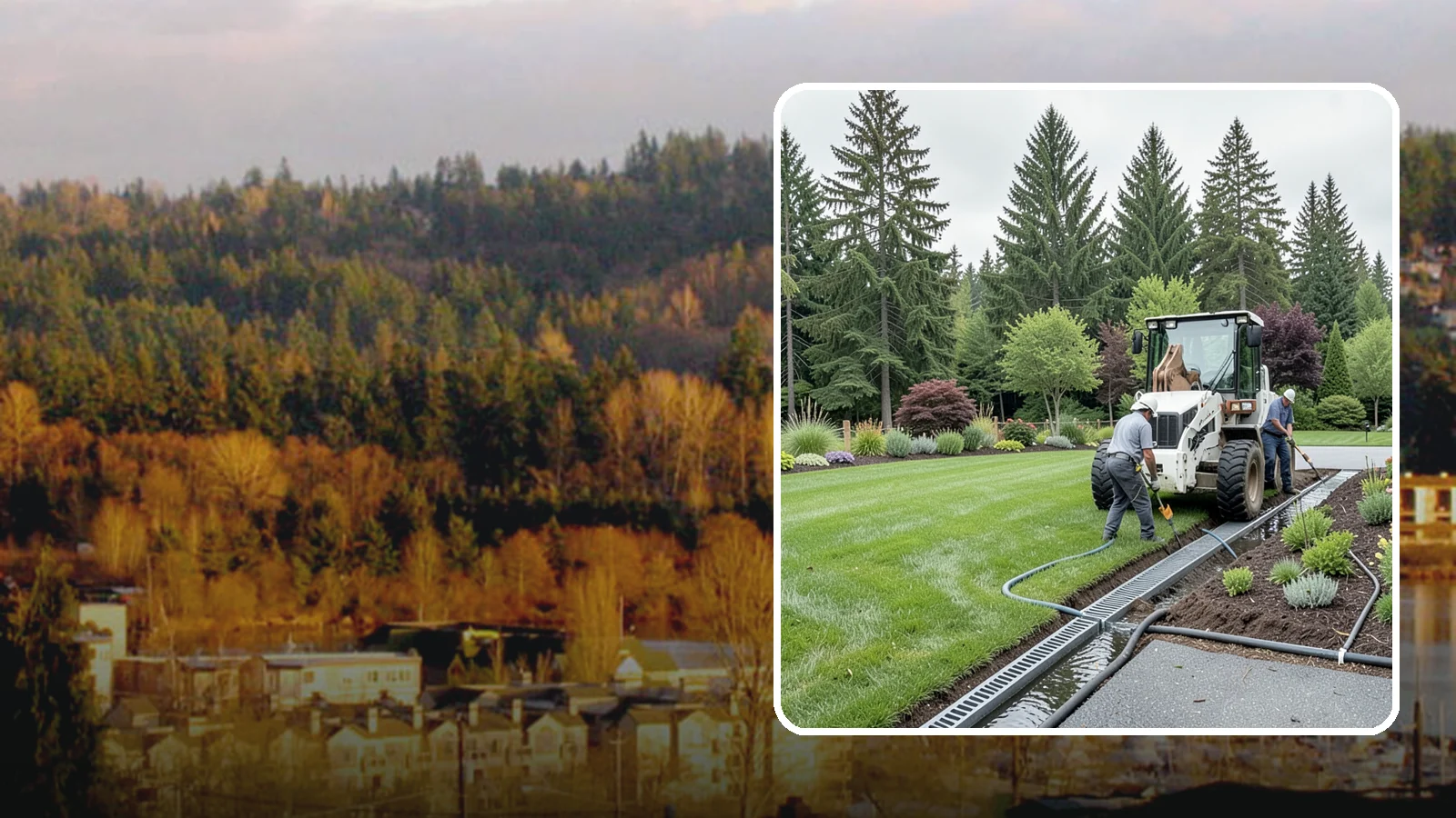 Channel Drain Installation in Kenmore, King County, WA - We install linear channel drains across driveways, patios, and hardscapes to capture surface sheet flow before it pools on paved...