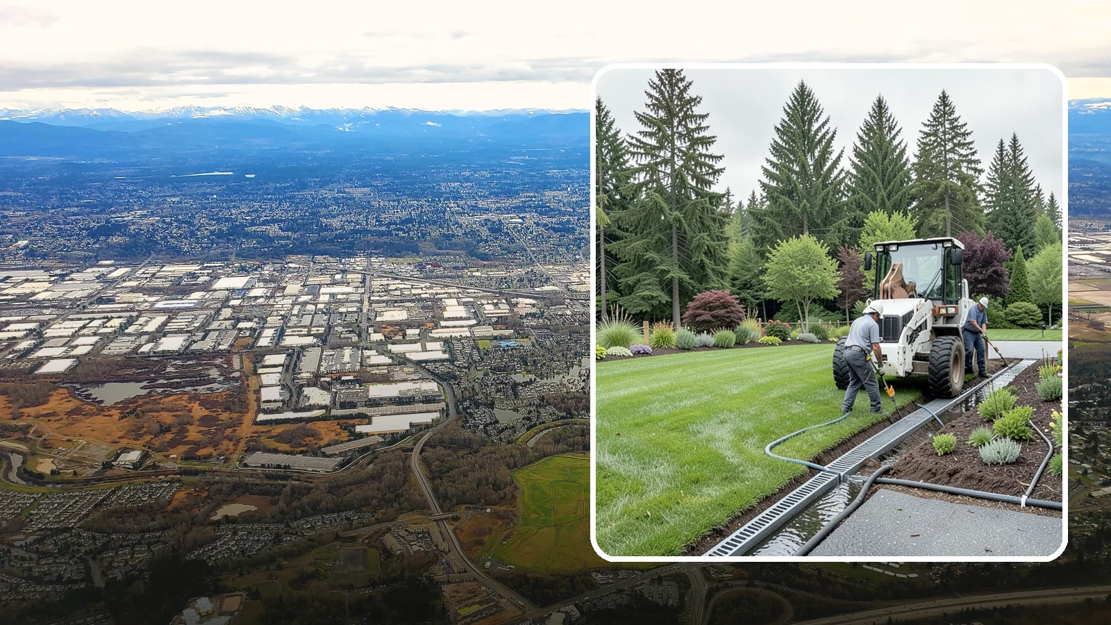 Channel Drain Installation in Kent, King County, WA - We install linear channel drains across driveways, patios, and hardscapes to capture surface sheet flow before it pools on paved...