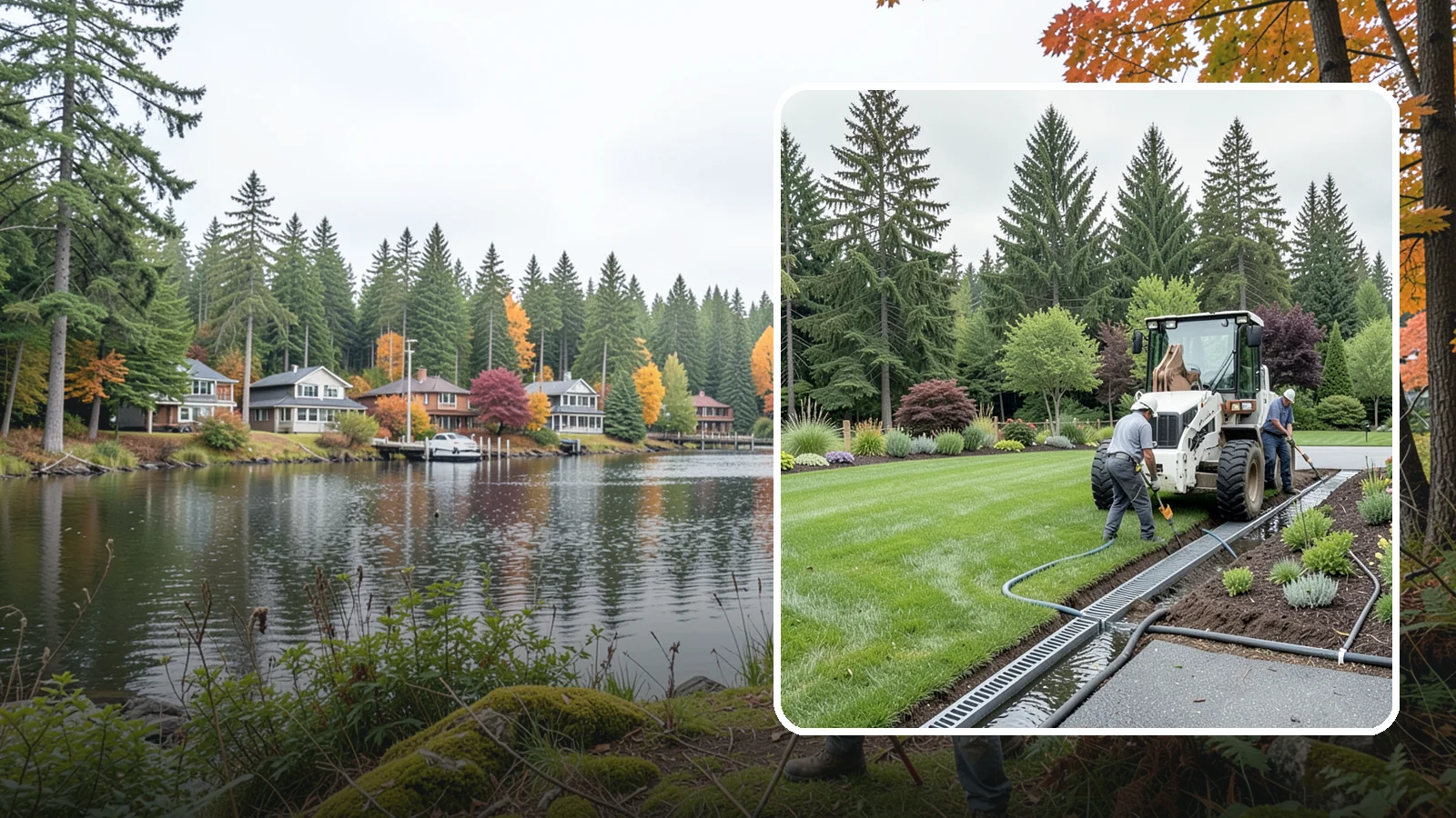 Channel Drain Installation in La Conner, Skagit County, WA - We install linear channel drains across driveways, patios, and hardscapes to capture surface sheet flow before it pools on paved...