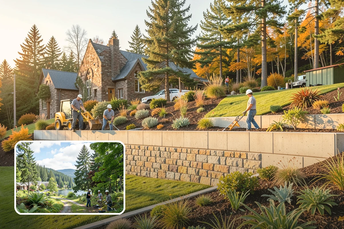 Channel Drain Installation in Lake Forest Park, King County, WA - Intercepts sheet flow across wide paved surfaces
